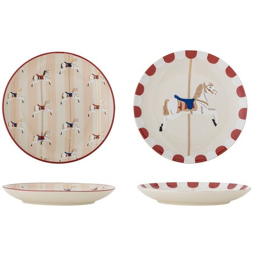 Bloomingville Krem desertni tanjuri u setu 2 kom s božićnim motivom od kamenine ø 16 cm Merry-go-round – Cijene