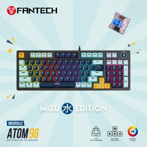  Tastatura mehanicka Gaming Fantech MK890 RGB Atom 96 navy (BLUE switch) Cene