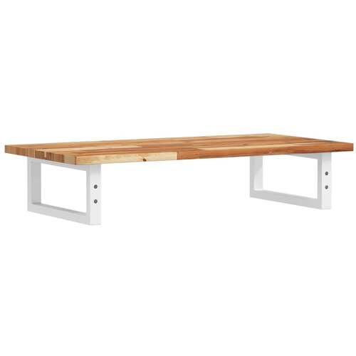  Zidna polica za umivaonik od čelika i masivnog bagremovog drva Smeđa 80 x 40 x 2 cm Slike