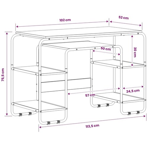  Stol s pohranom Hrast artisan 113 5 x 52 x 75 5 cm - Hrast artisan Slike