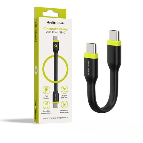 MOBILE ORIGIN Compact Cable USB-C to USB-C black 10cm Slike