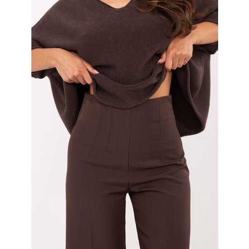 RUE PARIS Pants-IT-SP-FL9068.96-dark brown Slike