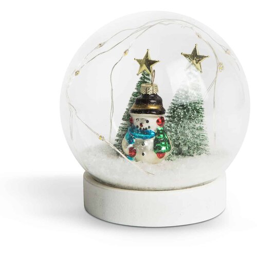 Family Christmas božična led snežna krogla s snežakom in božičnim drevesom Slike