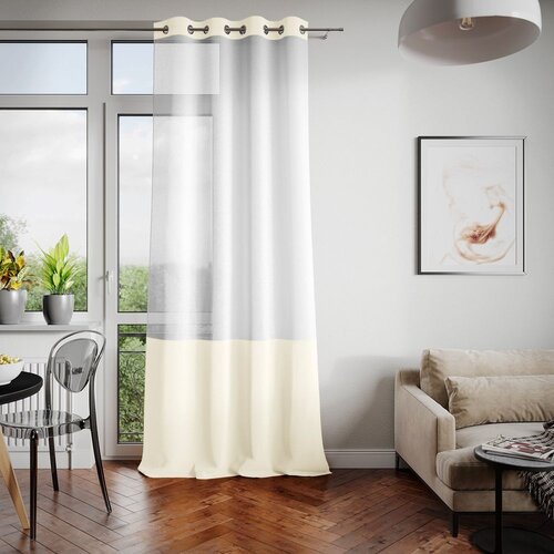 Curtain IRVETTE color white eyelets voile, velvet 140x250 ameliahome Slike