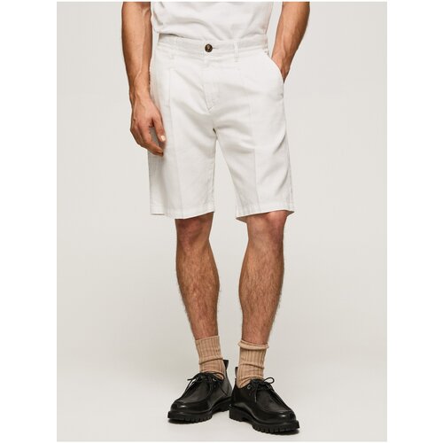Pepe Jeans White Men&amp;#039;s Shorts with Linen - Men Slike