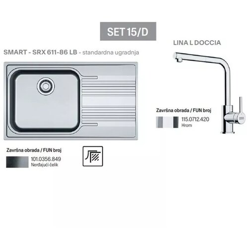 Franke set sudopera SRX 611-86 LB d + slavina Lina L-D Slike