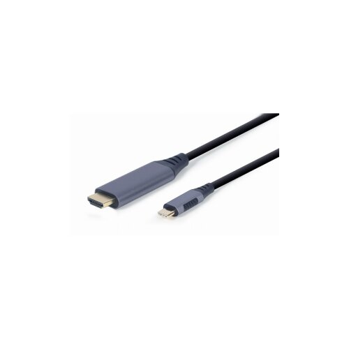 VIDEO adapter kabl Type-C to HDMI, space grey, 1.8 m, 4K 60 Hz, GEMBIRD CC-USB3C-HDMI-01-6 Slike