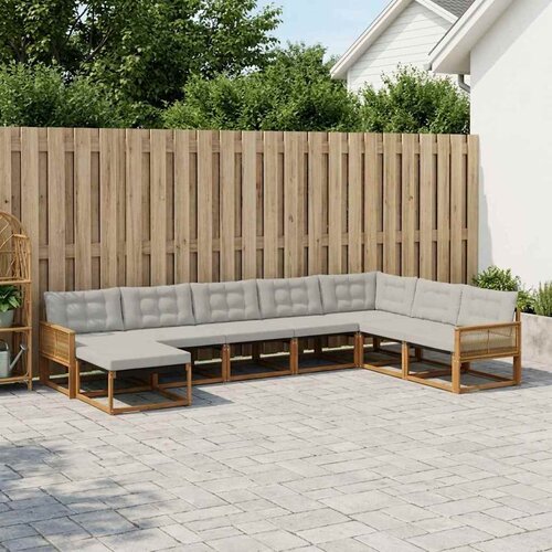  Set vanjskih sofa 8 kom. Prirodna i svjetlosiva Smeđa 406 x 247,5 x 73 cm Cene