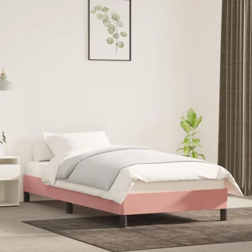 vidaXL okvir za krevet ružičasti 100x200 cm baršunasti