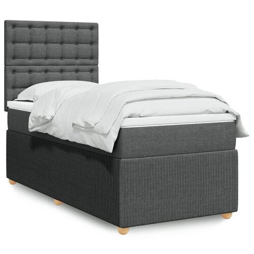 vidaXL Krevet s oprugama i madracem tamnosivi 100 x 200 cm od tkanine Cijene