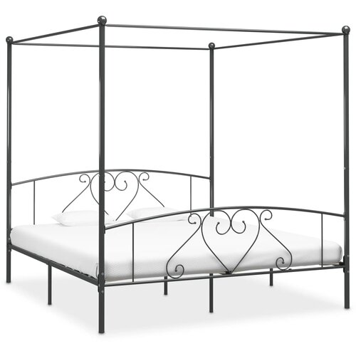  Okvir za krevet s nadstre&scaron;nicom sivi metalni 180 x 200 cm Cijene