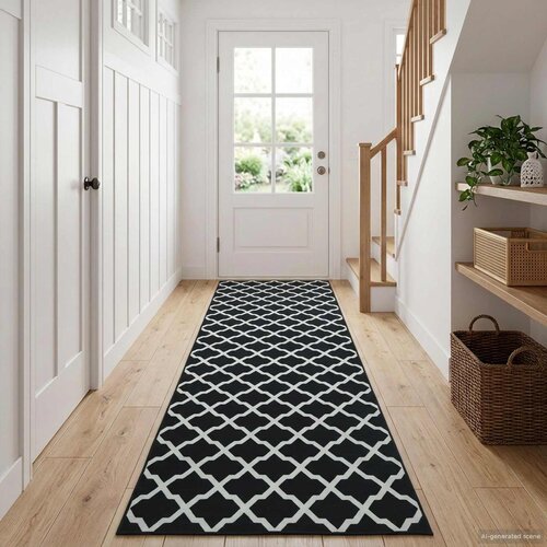 Traka za tepih LESAKA Crno i bijelo 100 x 350 cm Cijene