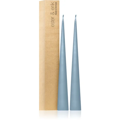 ester & erik cone candles dusty blue (no. 83) sveča 2x37 cm