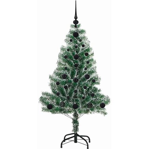 VidaXL Umjetno Božićno Drvo s Snježnim Flokom i LED Svjetlom 120 cm Slike