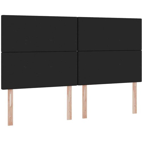  Krevet S LED lampica s uzglavljem Crna 160 x 200 cm tkanina Slike