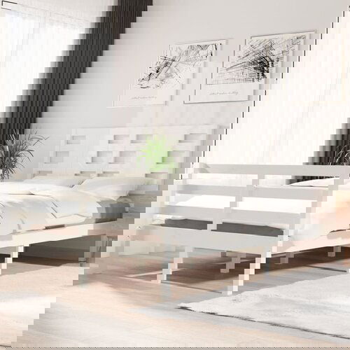 Furnova Posteljni okvir brez vzmetnice bel 120x200 cm trdna borovina, (21943013) Cene