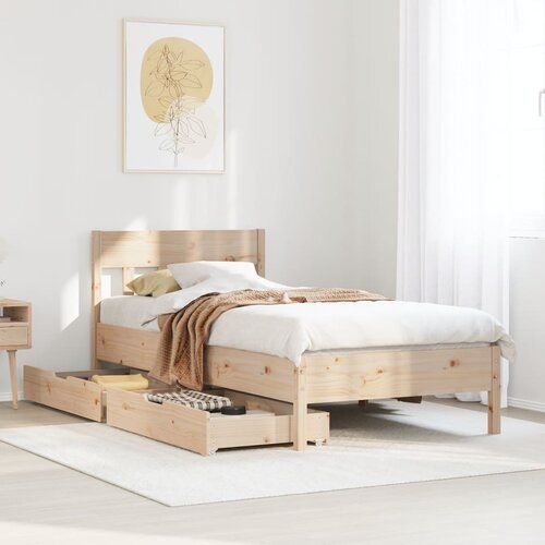 VidaXL Okvir kreveta bez madraca 90 x 190 cm od masivne borovine Slike