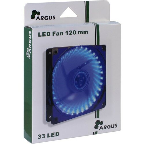 InterTech Fan Argus L-12025 BL, 120mm LED, Blue ( 1737 ) Cene