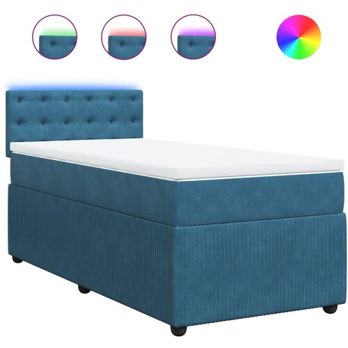 Maison Chic Box spring postelja - Vzmetna postelja z vzmetnico modra 80x200 cm žamet SL23698, (21879782) Cene