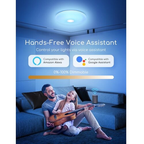 Aigostar LED RGBW prigu&amp;scaron;iva plafonska svetiljka 18W/230V prečnik 34 cm Wi-Fi Slike