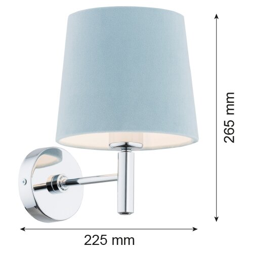  Argon 3910 - Zidna lampa BOLZANO 1xE27/15W/230V plava/sjajni hrom Slike
