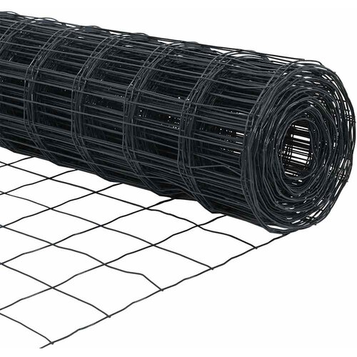 Euro ograda 0,6 x 25 m Željezo prekriveno PVC-om Siva Slike