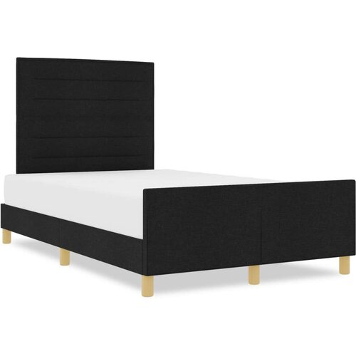  Crni okvir kreveta 140x190 cm - tkanina Slike