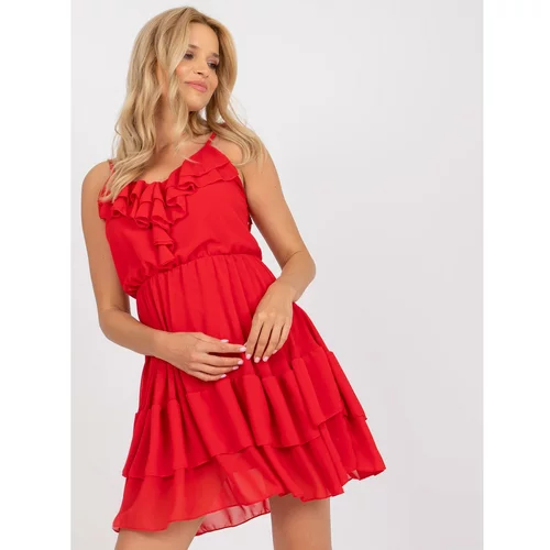 Fashion Hunters OCH BELLA red mini dress with frills