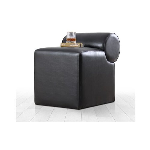 Atelier Del Sofa rohin deri puf - black black pouffe Slike