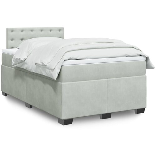VidaXL Box spring krevet s madracem svjetlosivi 120x200 cm bar&amp;scaron;unasti Slike