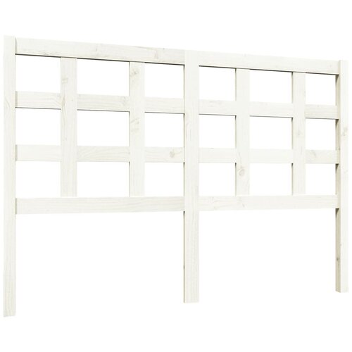 VidaXL Posteljno vzglavje belo 140,5x4x100 cm trdna borovina, (20938558) Slike