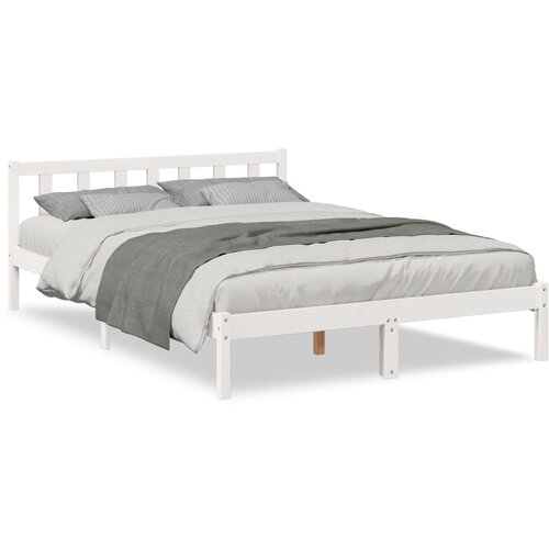 Maison Chic Dalj&amp;scaron;i Posteljni okvir - Dvoposteljna postelja - Zakonska postelja brez vzmetnice bel 140x220 cm borovina, (21695085) Slike