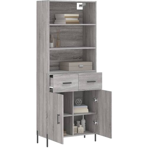  Visoka komoda siva sonome 69,5x34x180 cm od konstruiranog drva Slike