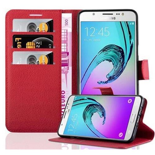Cadorabo Samsung Galaxy J7 2016 v rdeče sladkorno jabolko - Zaščitni ovitek z magnetnim zapiranjem, stoječo funkcijo in režo za kartice, (20550974) Cene