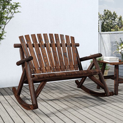 VidaXL Vrtna gugalna klop dvosed 123x96x102 cm trdna smrekovina Slike
