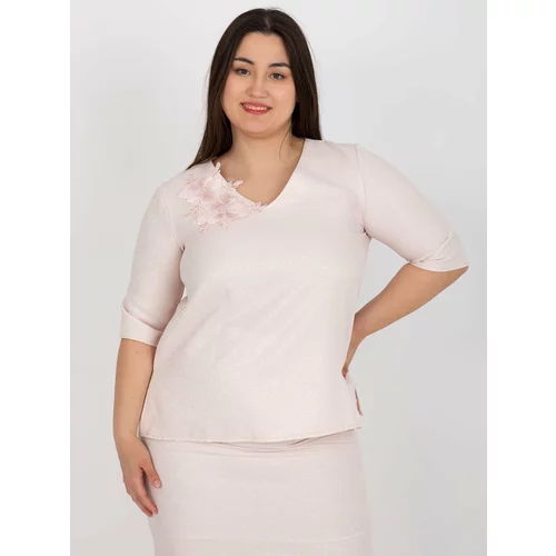 Fashion Hunters Light pink women's blouse plus size from the set
