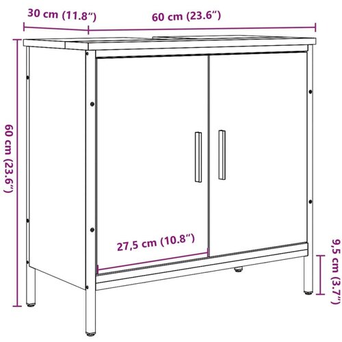 vidaXL Omarica za umivalnik artisan hrast 60x30x60 cm inž. les Cene
