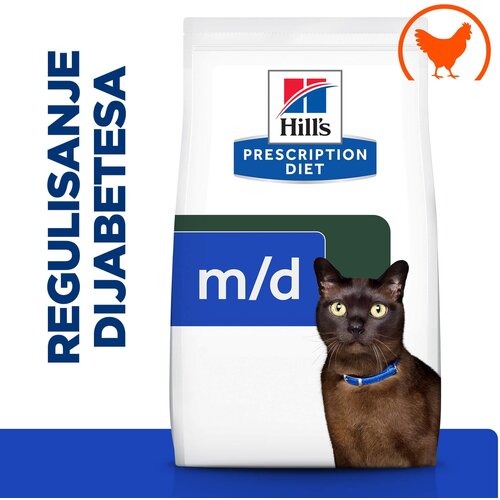 Hills prescription Diet Cat M/D Piletina 1,5kg Slike