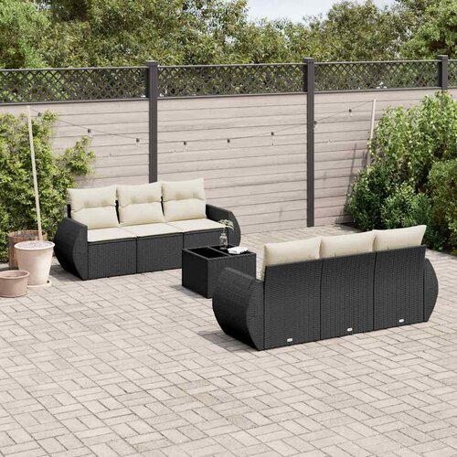  7-dijelni set vrtnih sofa od poliratana s jastucima crni Cijene