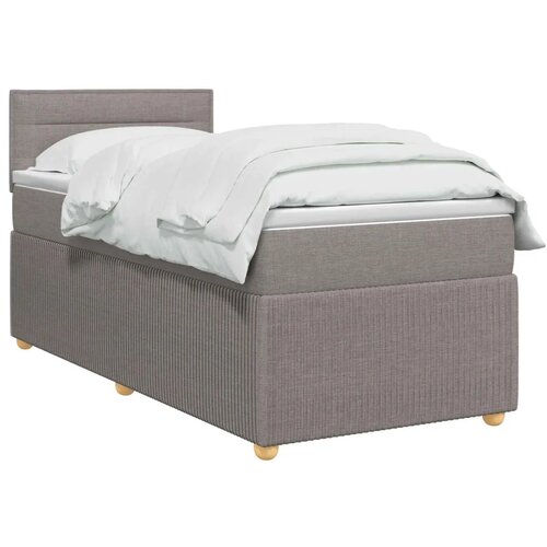  Boxspring krevet s madracem Sivosmeđa 90 x 200 cm Tkanina - Sivosmeđa 90 x 200 cm Dizajn linija Slike