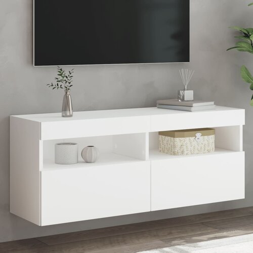 vidaXL Stenska TV omarica z LED lučkami bela 100x30x40 cm Cene