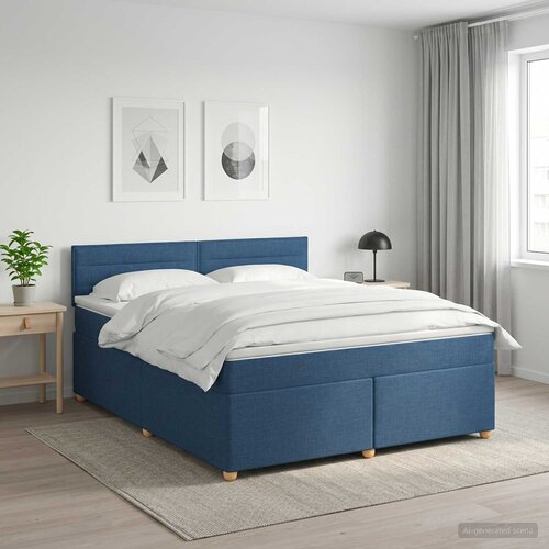  Boxspring krevet s madracem Plava 180 x 200 cm Tkanina Cene