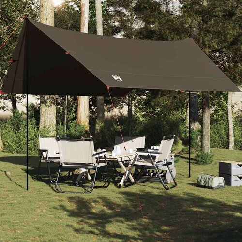 VidaXL Cerada za kampiranje smeđa 462x306x211 cm vodootporna Slike