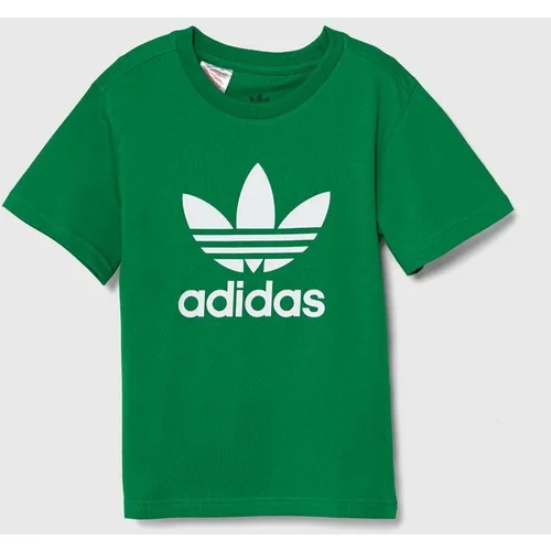 Adidas Dječja pamučna majica kratkih rukava TREFOIL TEE boja: zelena, s tiskom, IY4003