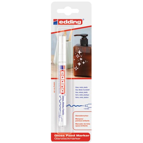 Marker permanentni sjajni lakirajući 1-2mm edding 751/1 bijeli blister Cijene