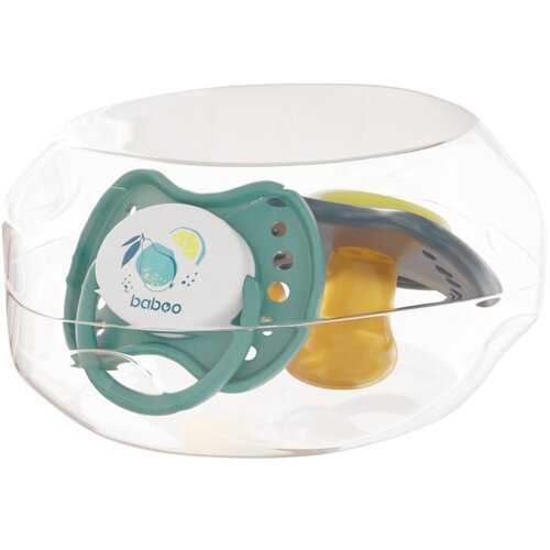 Baboo Soothers Orthodontic Latex with Case duda Lagoon Fiesta 6-12 m 2 kos Slike