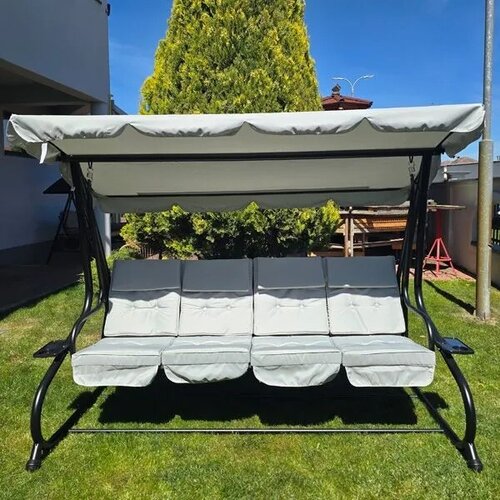 Flexima Bastenska ljuljaska 4 osobe 232x120x164 Siva Slike