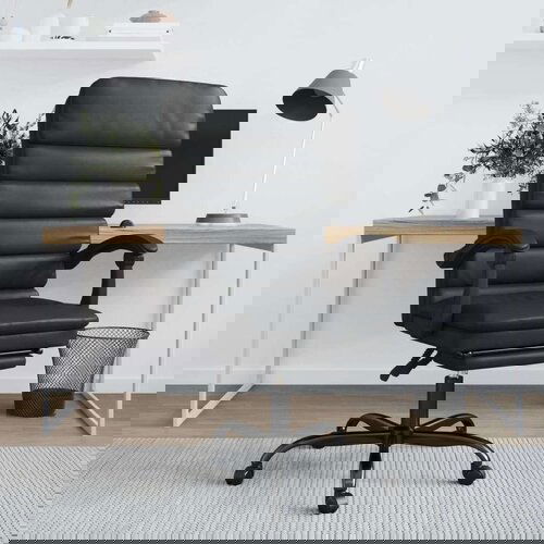  Masažni uredski naslonjač od umjetne kože crni Cene