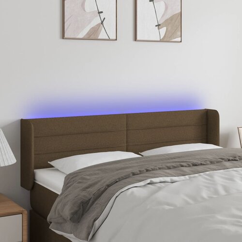  LED uzglavlje tamnosmeđe 147x16x78/88 cm od tkanine Cijene