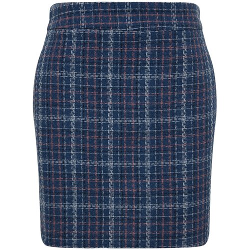 Trendyol Curve Plus Size Skirt - Blue - Mini Cene